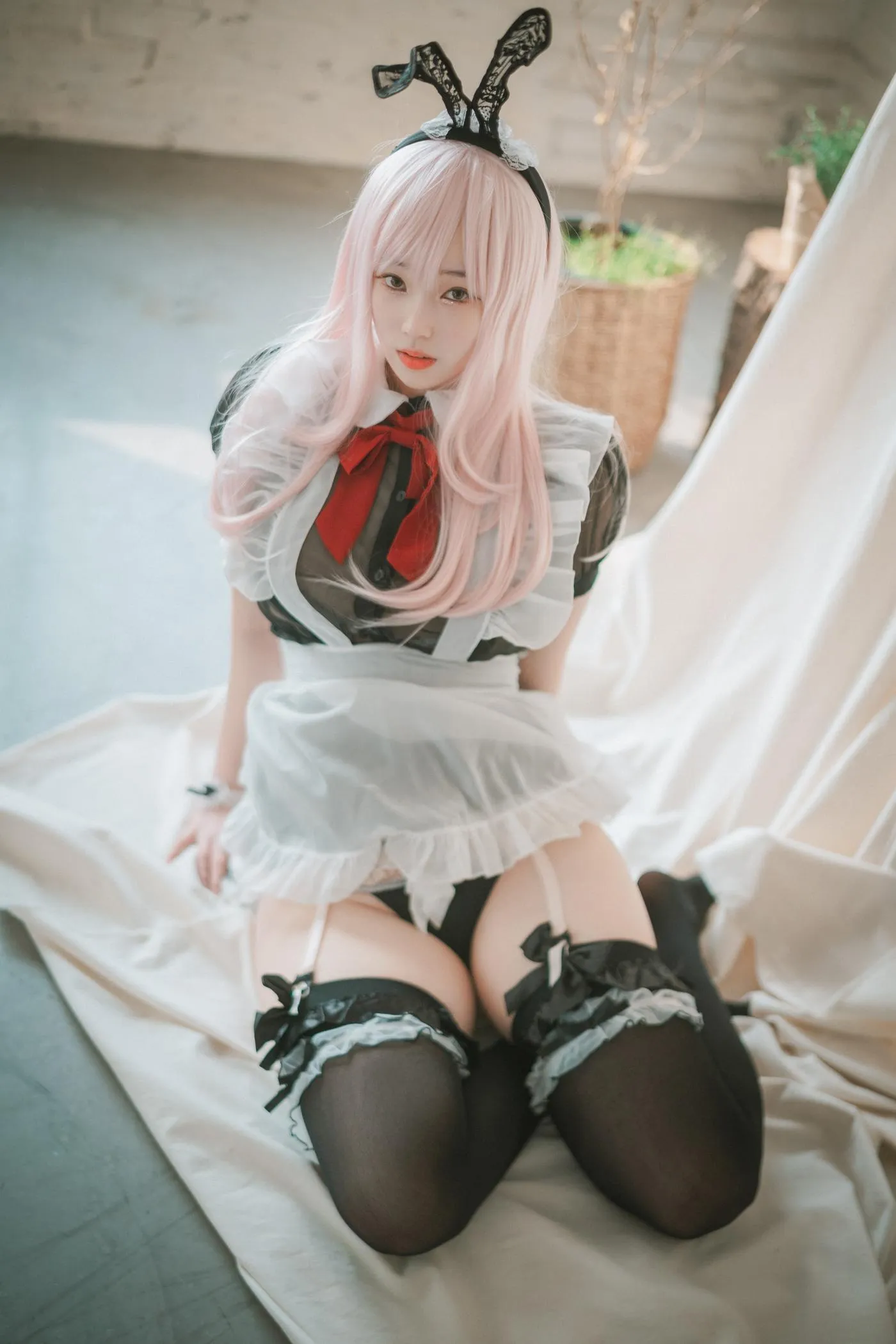Bambi밤비 – NO.65 [DJAWA] Sheer Bunny Maid [51P]插图5